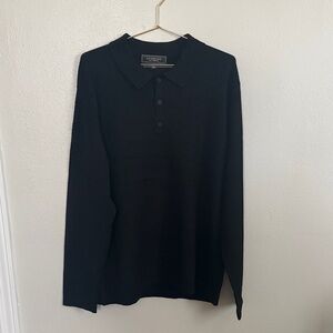 Men’s L Liverpool Black Long Sleeve Polo NWT